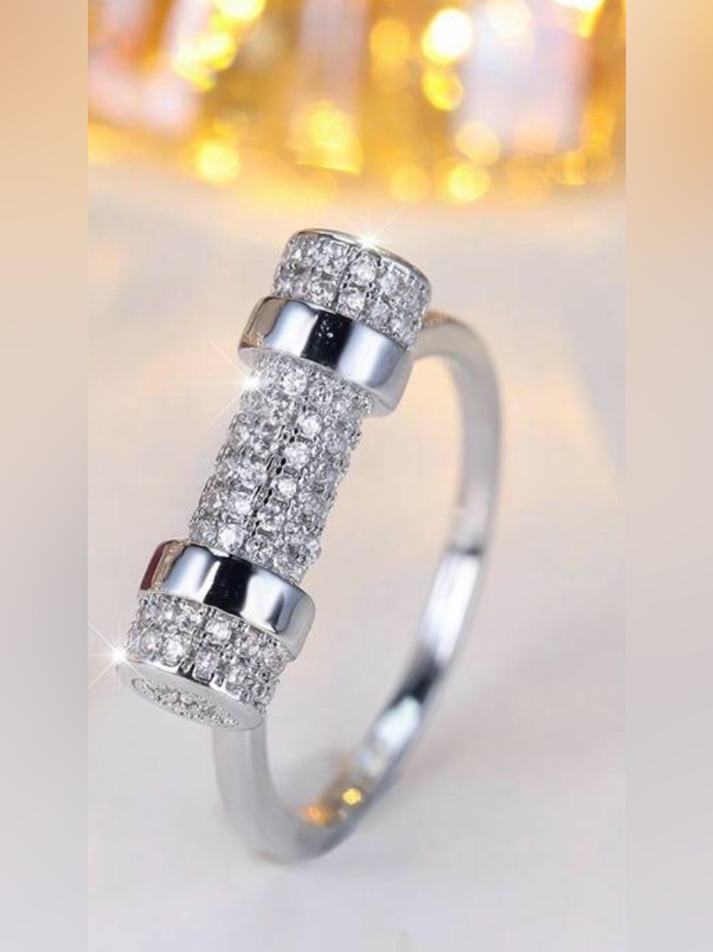 Western Ring Silver Pavé Crystal Horseshoe Design Ring in Silver
